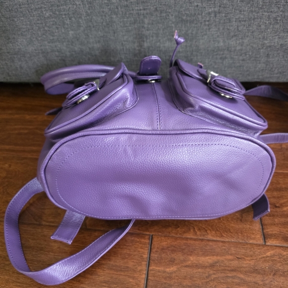 Purple Leather Women\'s Convertible Backpack main image 2